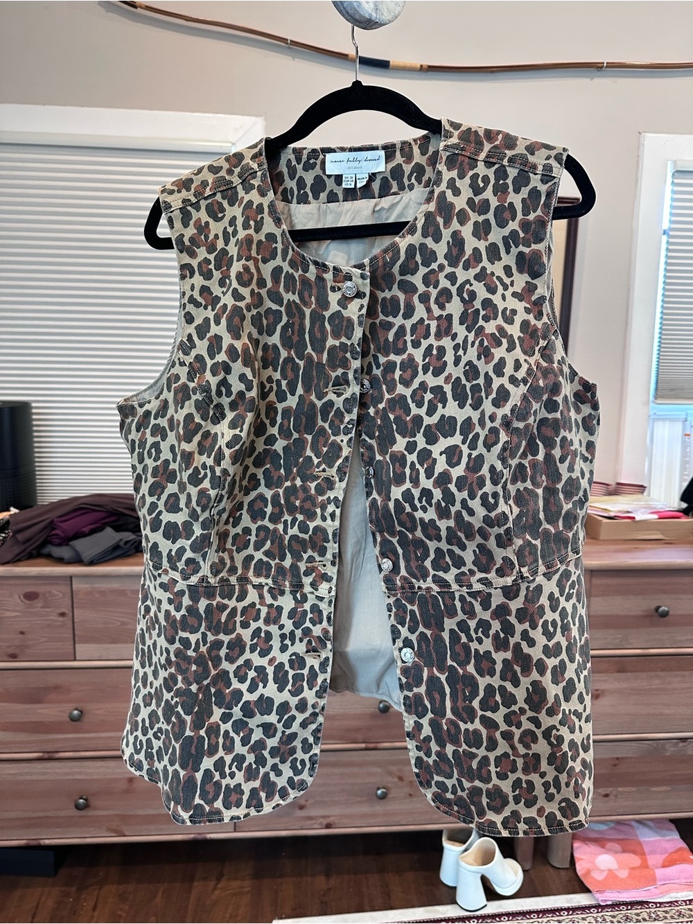 Never Fully Dressed Leopard Print Sleeveless Vest in Tan and Brown